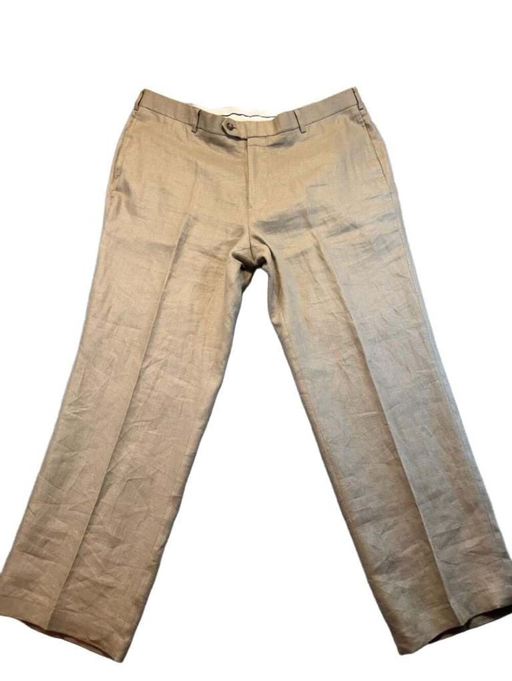 Brooks Brothers 1818 Madison Linen Suit Pants W40L30 Olive Tan Trousers Preppy